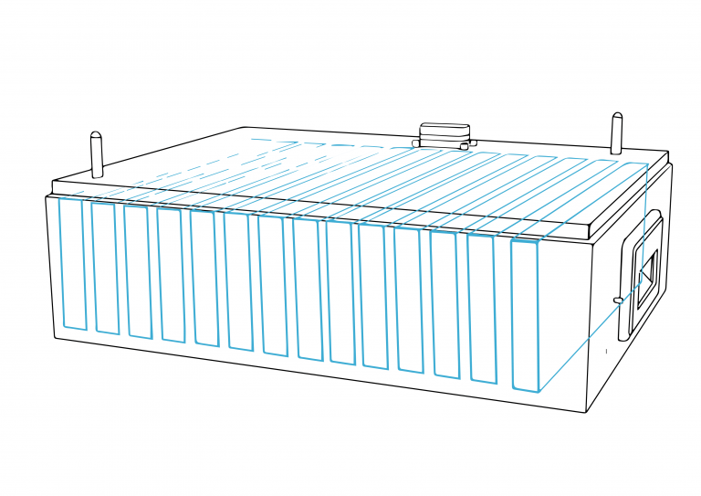 Anschauliche Grafik Aufbau Batteriemodule des neuen FENECON Home Heimspeichers