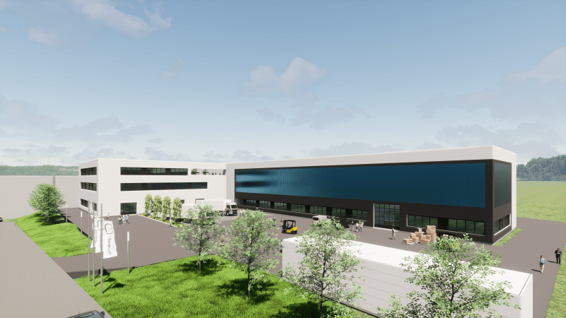 3D-Ansicht der neuen Fabrik in der Planungsphase