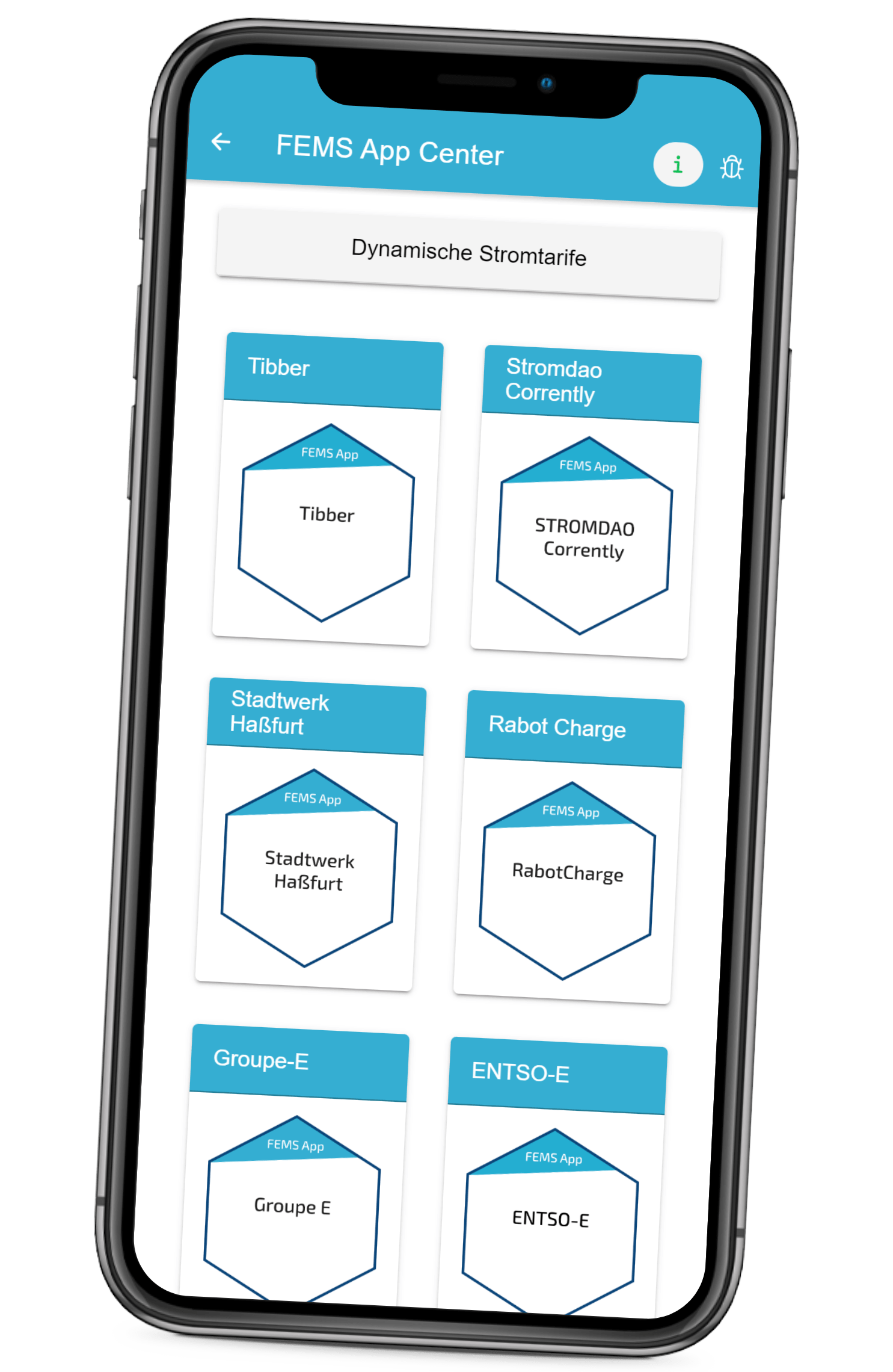 FENECON_Phone Mock Up FEMS App Dynamischer Stromtarif